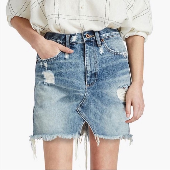 Lucky Brand Old Favorite Mini Jean Denim Skirt Sz 10/30 - Picture 15 of 16